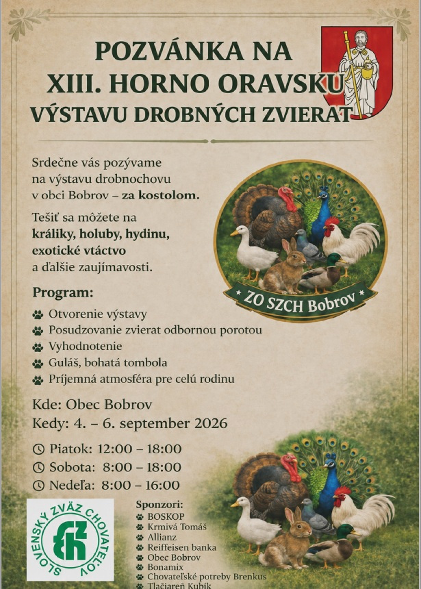 XIII. Hornooravská výstava drobných zvierat